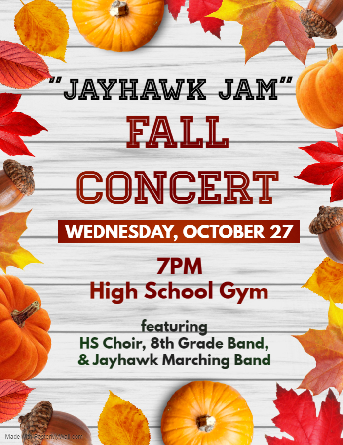 Fall Concert: Wed, Oct 27th at 7PM